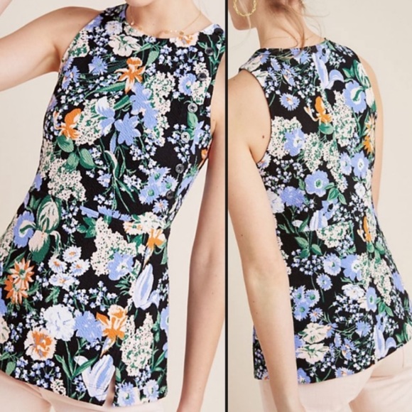 Maeve by anthro floral button tank size S NWOT - Picture 6 of 7